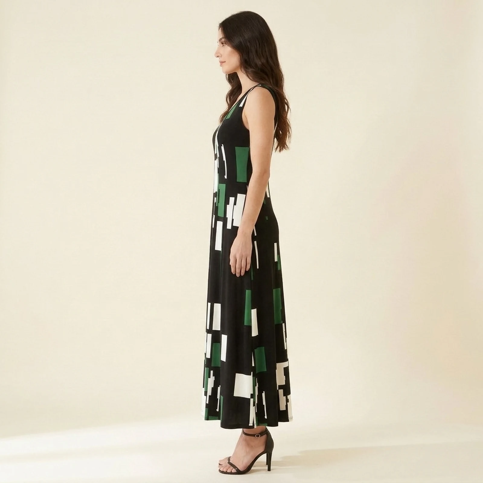 Verde Block Maxi Dress, view 4