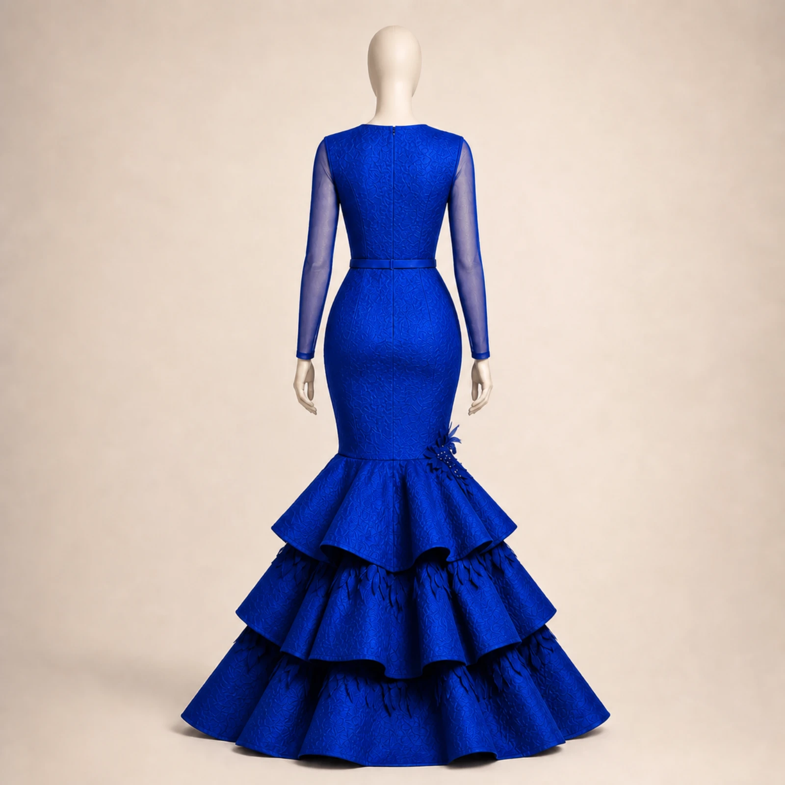 Wisteria Blue Tiered Mermaid Gown, view 2